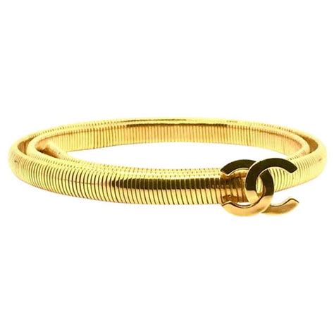 chanel gold belt vintage|Chanel snakeskin belt.